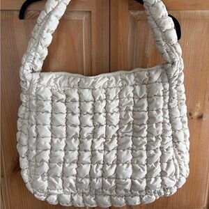 Wild Fable Cream Quilted Shoulder Bag